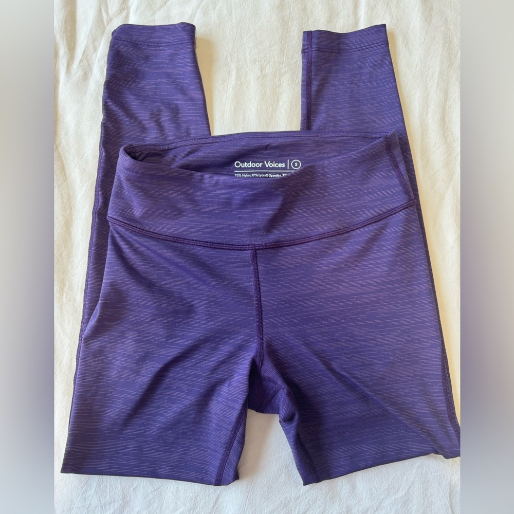 Outdoor Voices TechSweat 7/8 Leggings Indigo Purple Heather Size Small